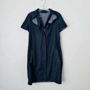 Tahari Black Short Sleeve Zip Up Dress With Pockets Women’s Size 10